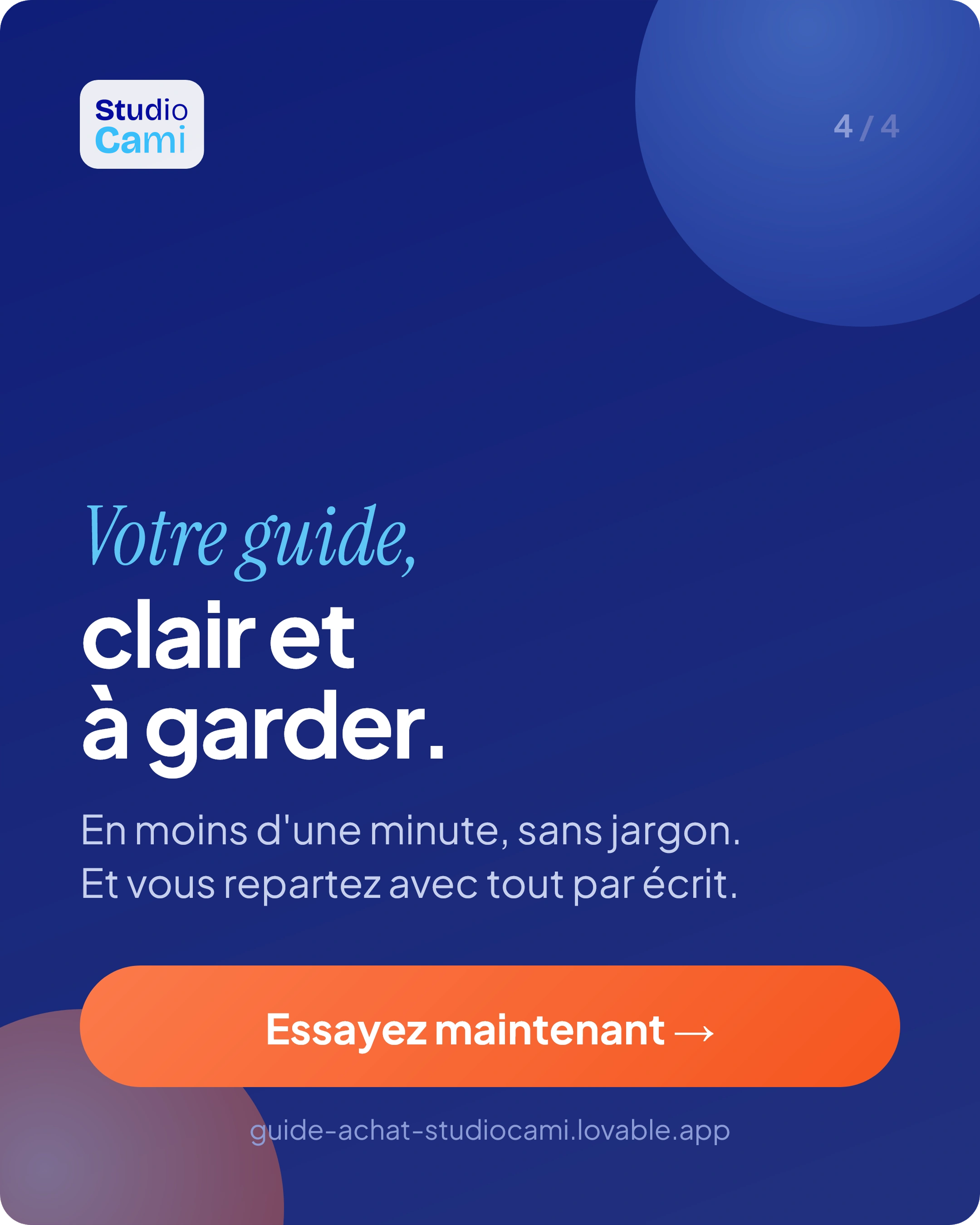 Studio Cami IA - Guide d'achat - Carrousel - Slide 4 sur 4