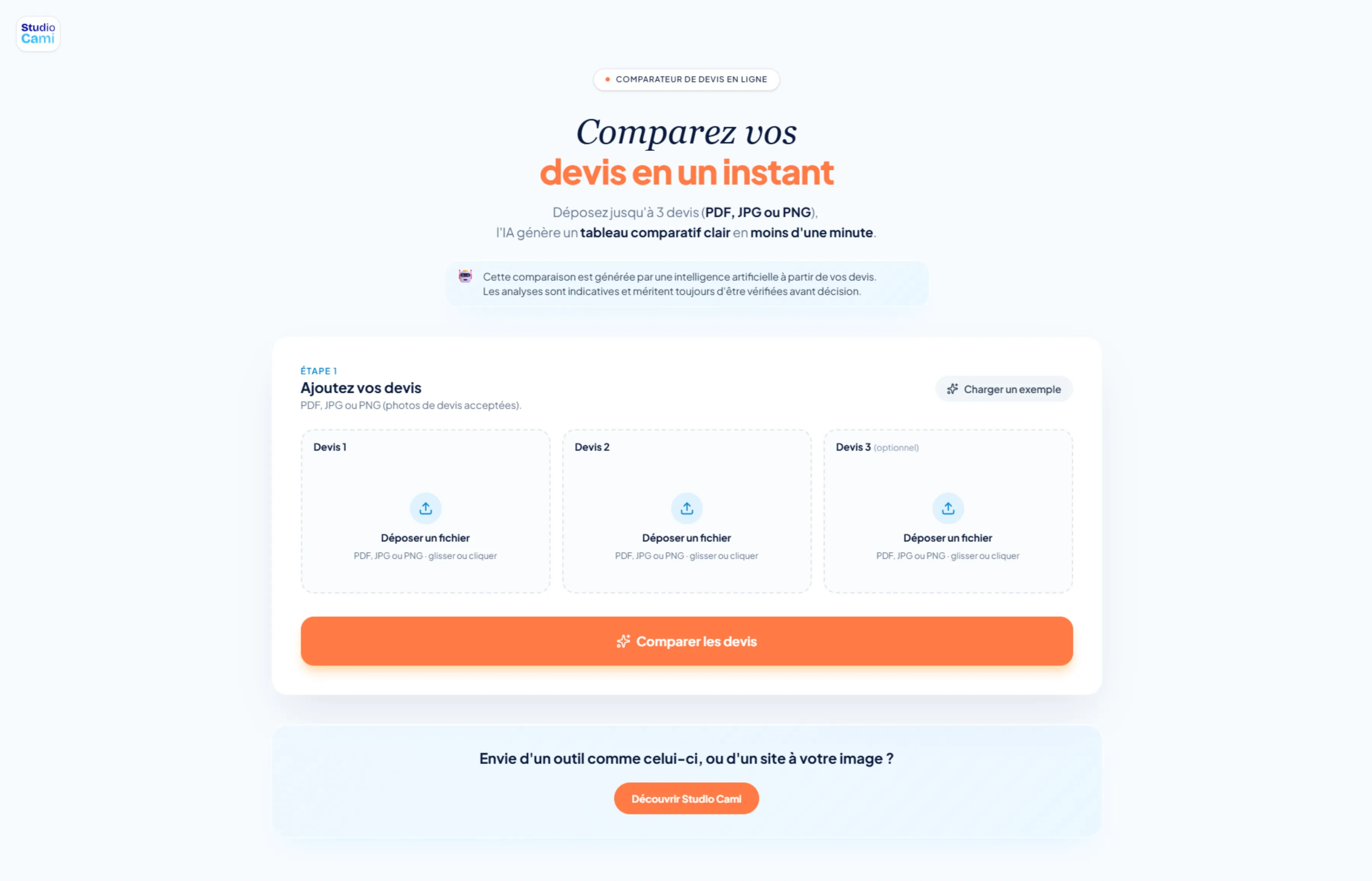 Outils IA - Comparateur de devis en ligne rapide et gratuit