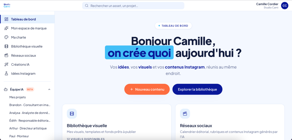 Studio Cami - Accueil