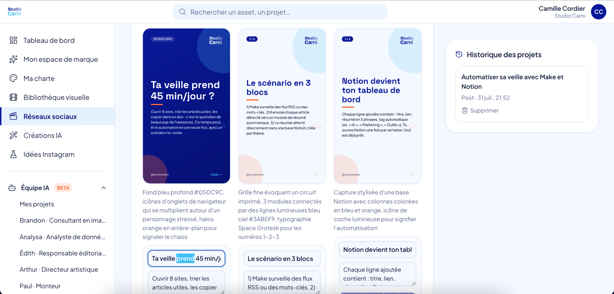 Studio Cami - Templates modifiables